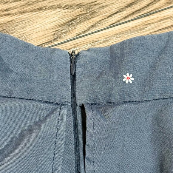 Womens Y2K Blue Skort Floral Embroidered SP Fashion Sz 36 - Picture 7 of 11
